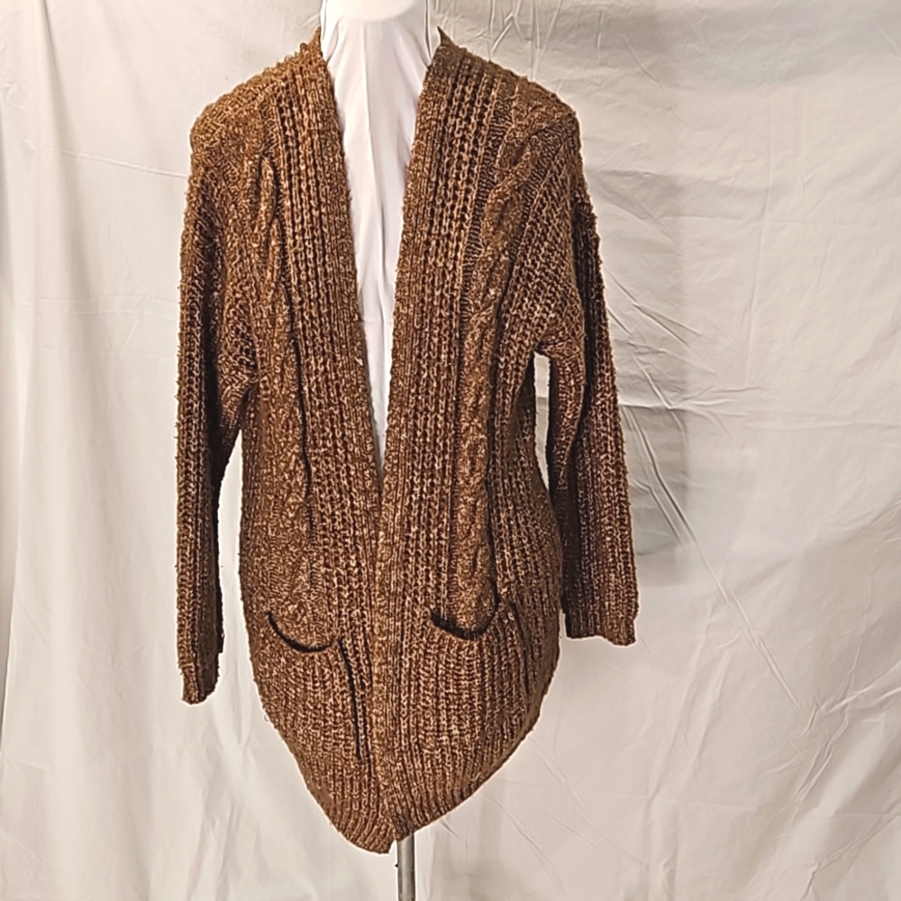 High Call Brown knit cardigan sweater